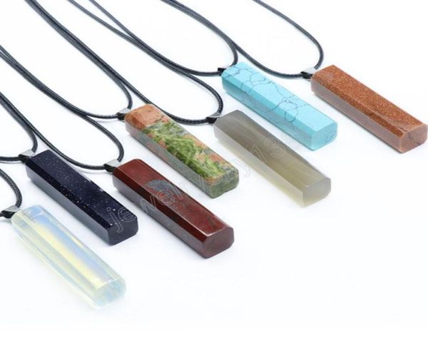 natural crystal stone silver plated pendant necklaces with rope chain for women men party club fashion jewelry3132732